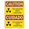 Signmission OSHA CAUTION RADIATION Sign, Emits Radiation Bilingual, 14in X 10in Decal, 14" W, 10" H, Landscape OS-CR-D-1014-L-10166 - alternate 1